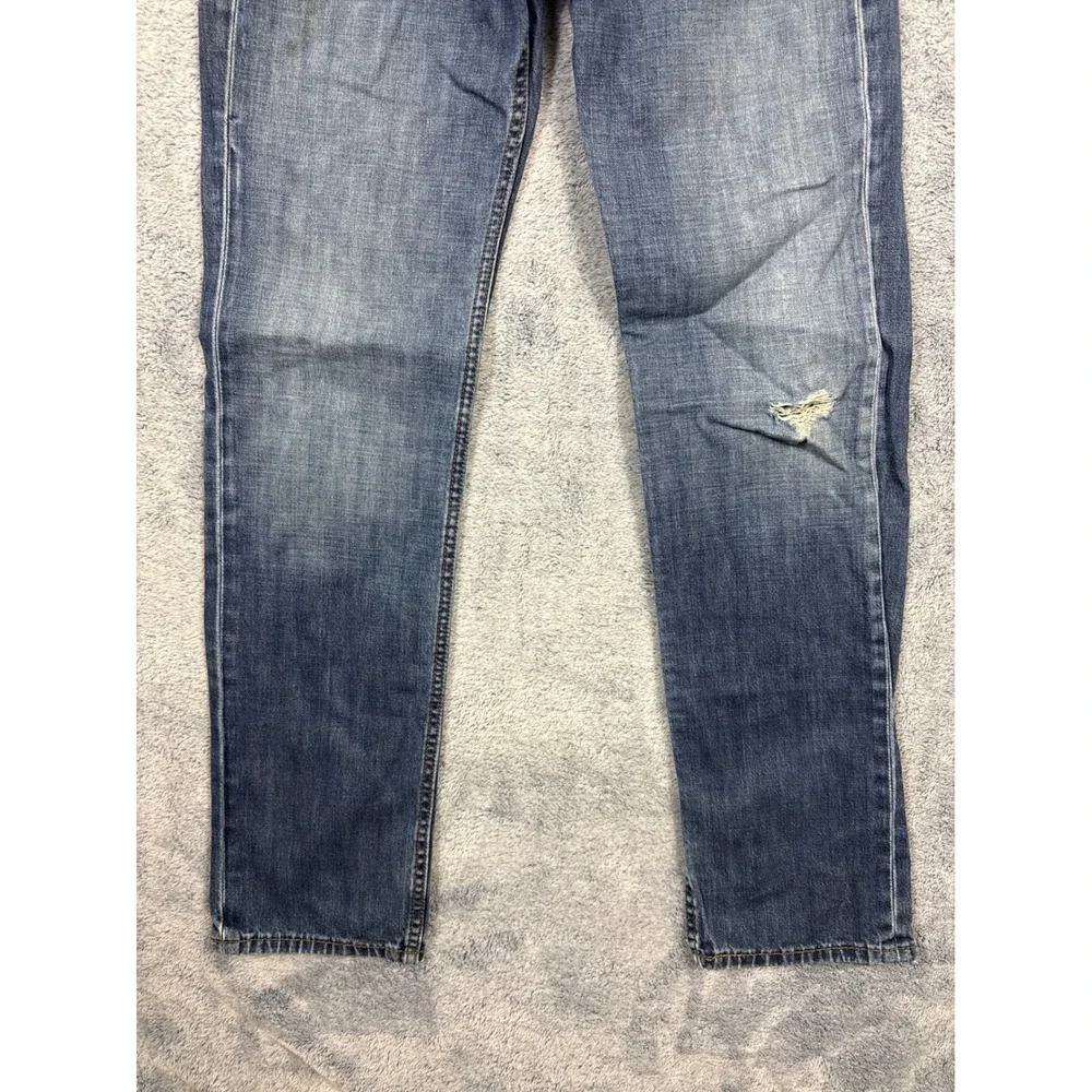 Levi's Mens 29x32 Blue 514 Slim Straight Denim Jeans Distressed Medium Wash 0514